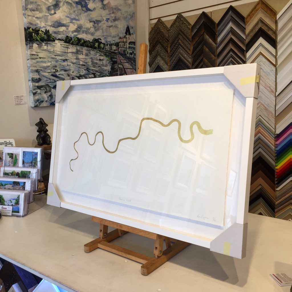 Ros Burgin - Thames Walk, Gold Leaf - Riverside Gallery & Framing