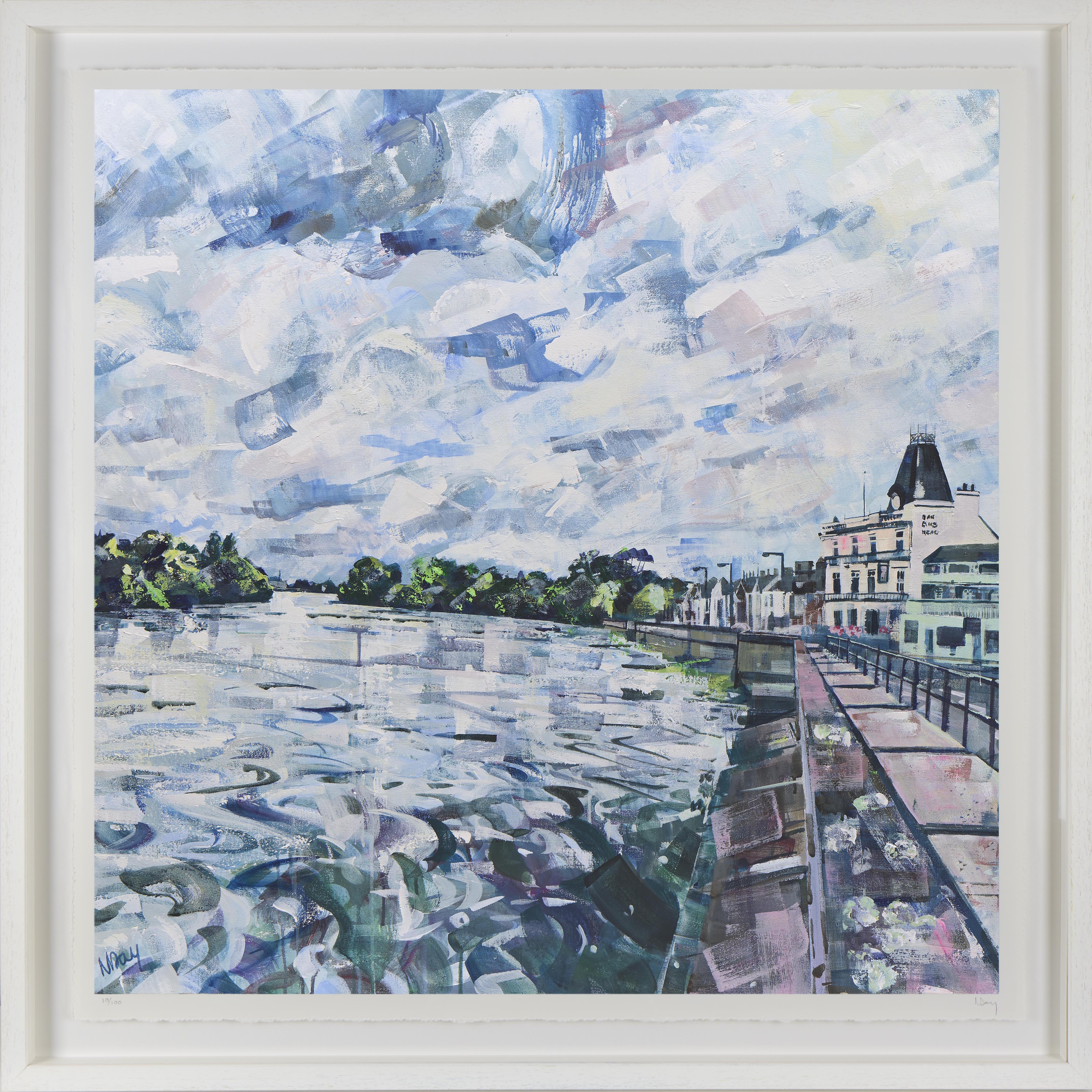 Print of Barnes Towpath 80x80cm by Nadia Day at Riverside Gallery Barnes