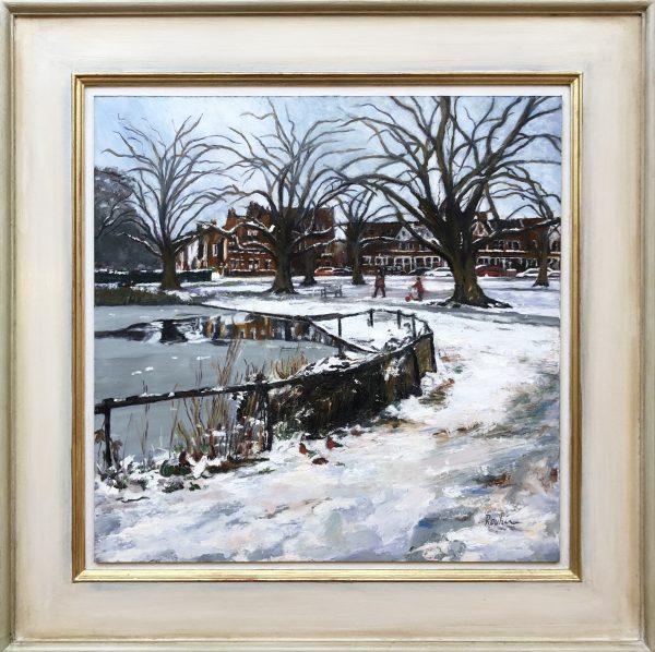 Barnes Pond, Winter by Rouhi Peck (with frame)