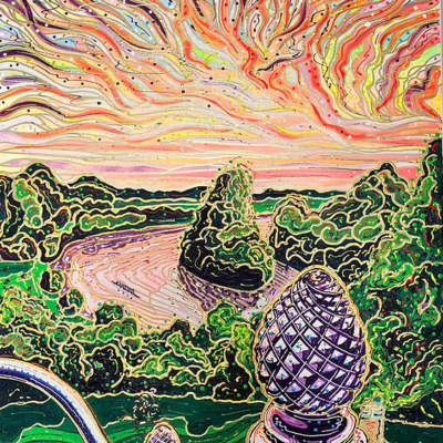 Richmond Hill sunset through the pineapple