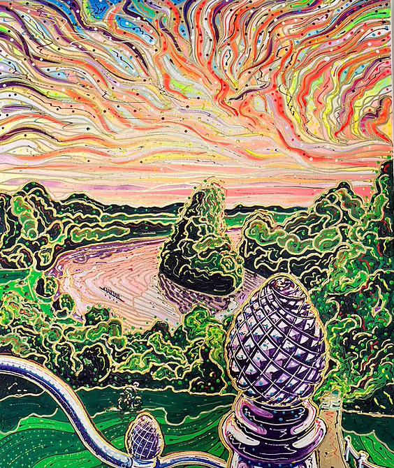 Richmond Hill sunset through the pineapple