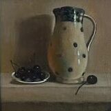 Jug and Black Cherries