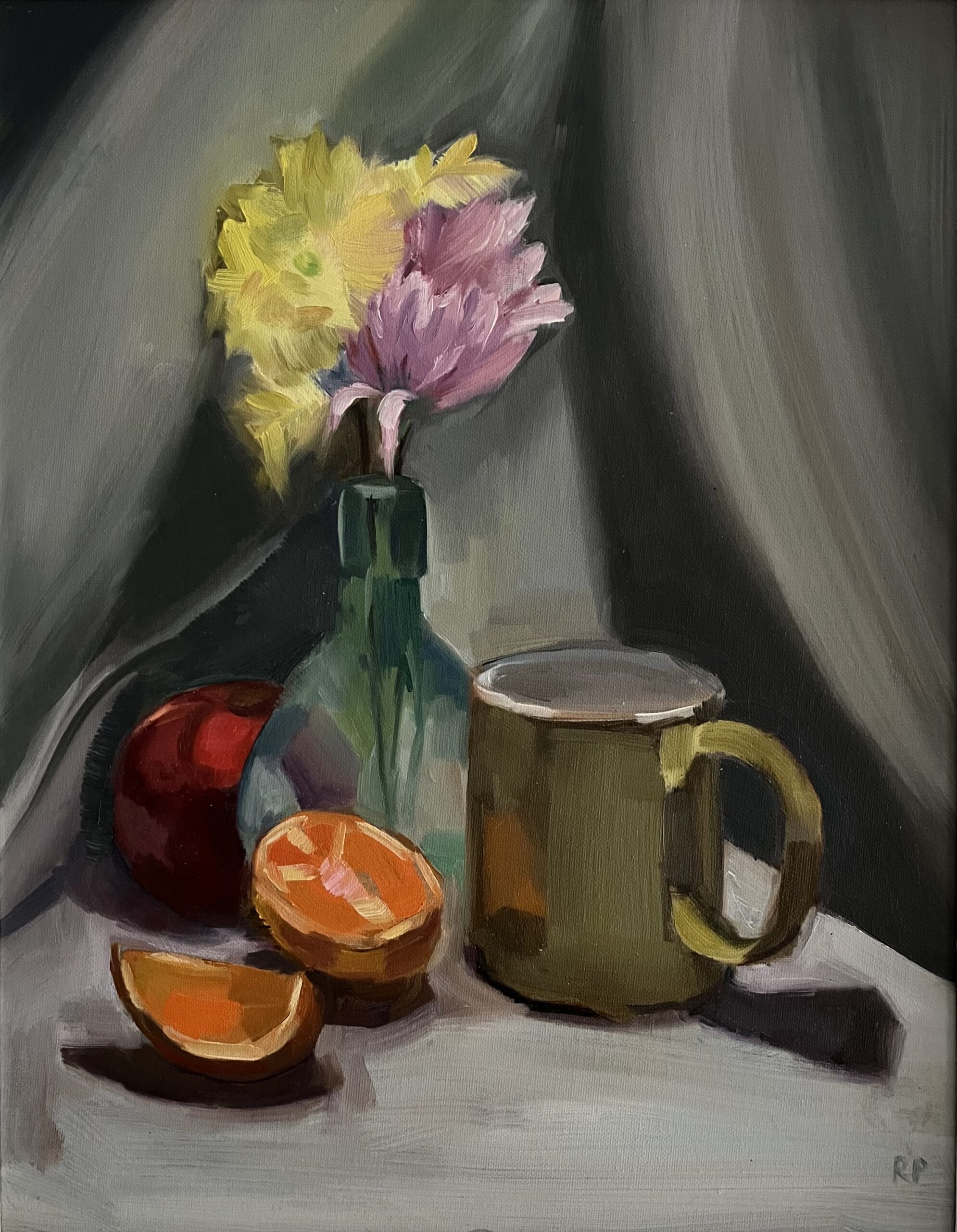 Still Life with Peony and Orange II